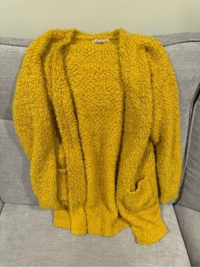 Love Tree Bouclé Open-Front Cardigan